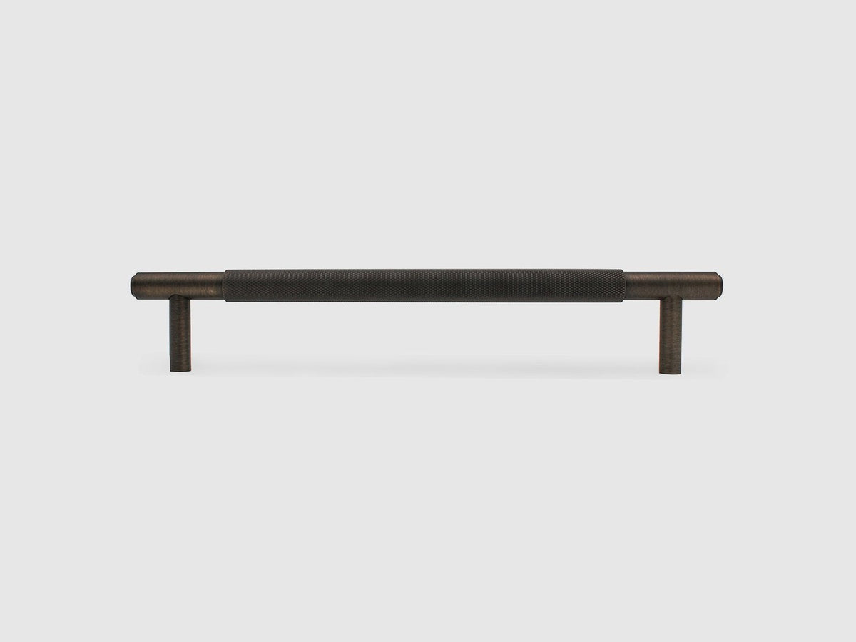 Zephra knurled cabinet handle in Aged Bronze