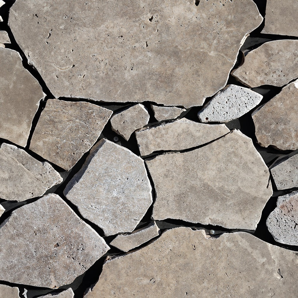 Silver Travertine Crazy Pave Natural Stone