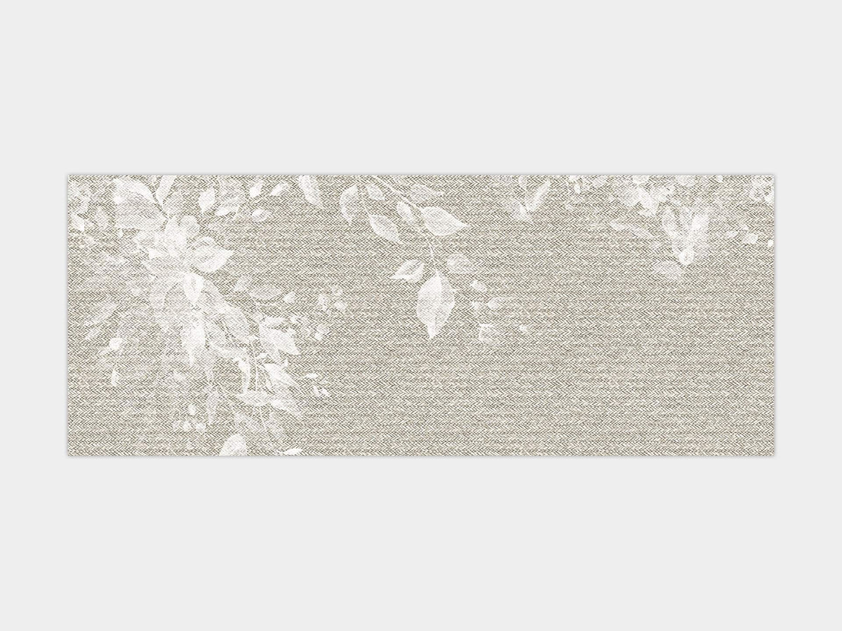 Porcelanosa Treccia Deco Natural Basketweave Floral Texture Tile 596x1500 – 3D / Texture finish