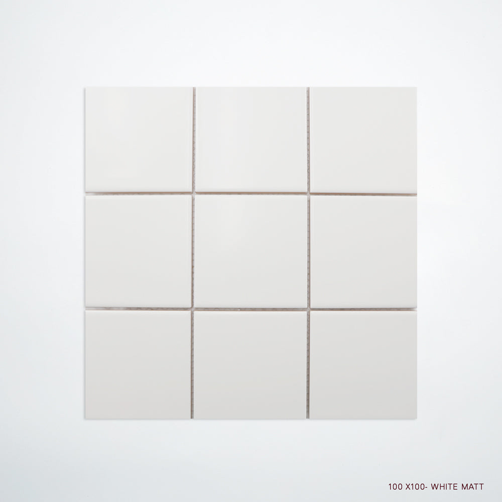 MANO Handmade Look Ceramic Tiles for Bathrooms & Kitchens in White, Matt finish