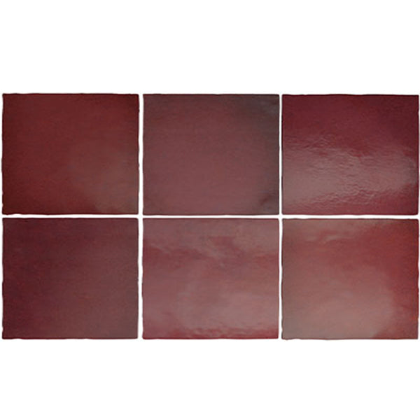 Magma Spanish Wall Tile in Burgundy, Matt finish