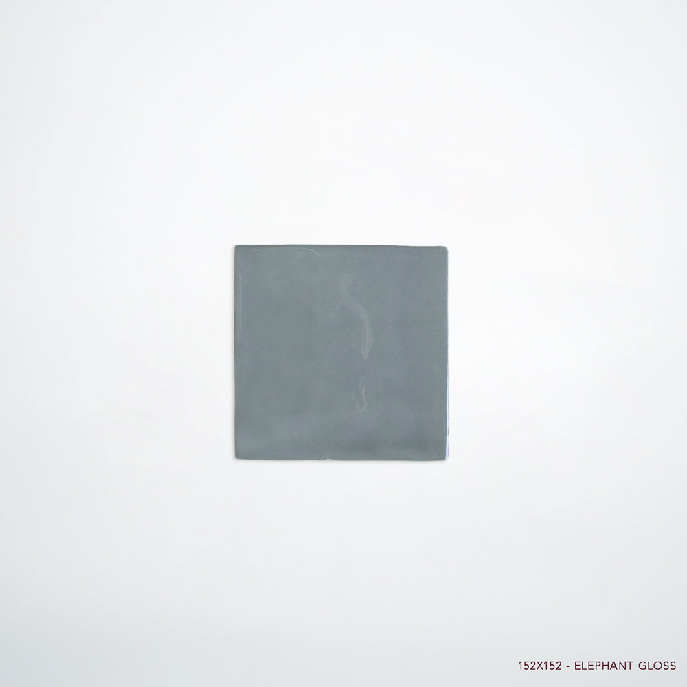 MANO Handmade Look Ceramic Tiles for Bathrooms & Kitchens in Elephant, Gloss finish