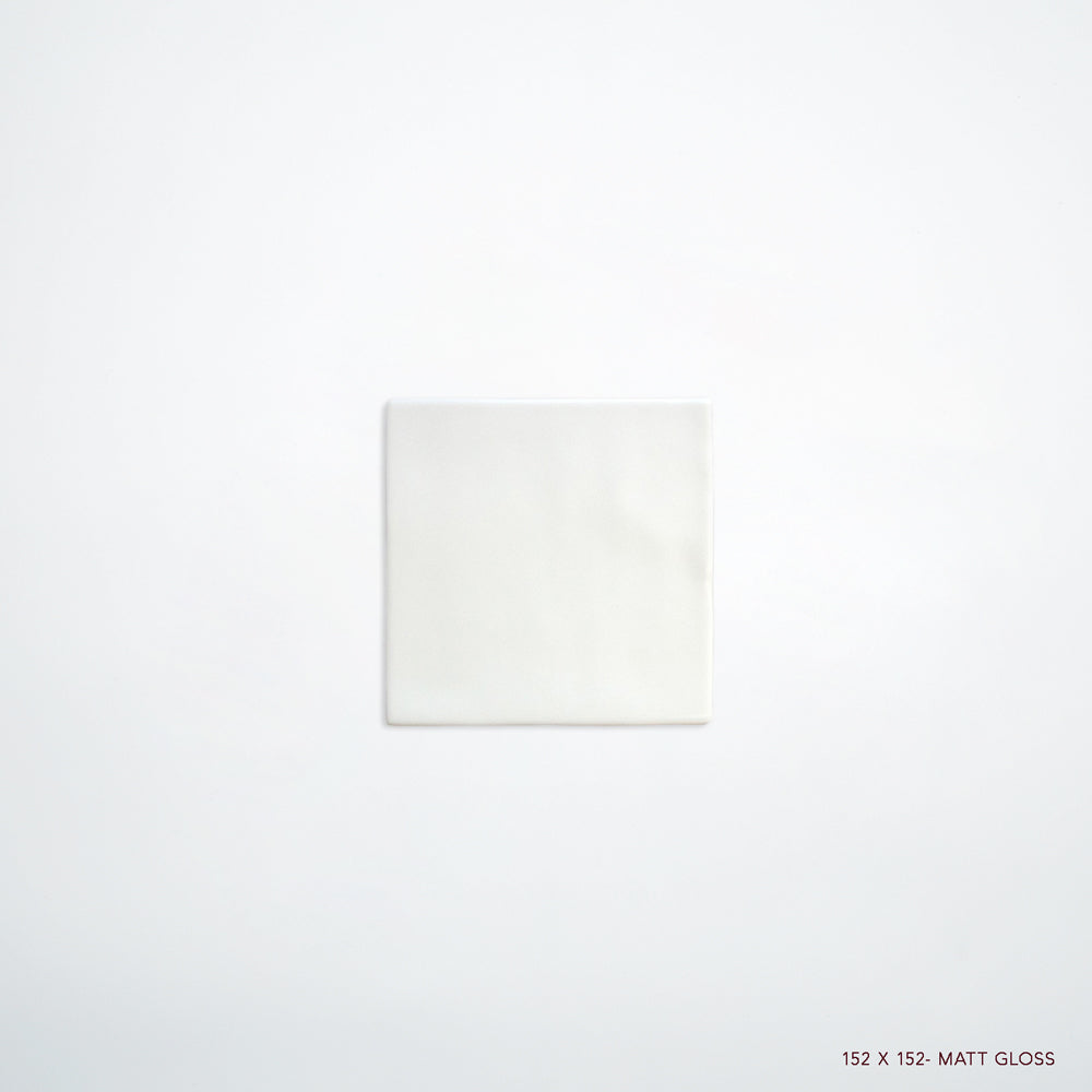 MANO Handmade Look Ceramic Tiles for Bathrooms & Kitchens in White, Matt finish