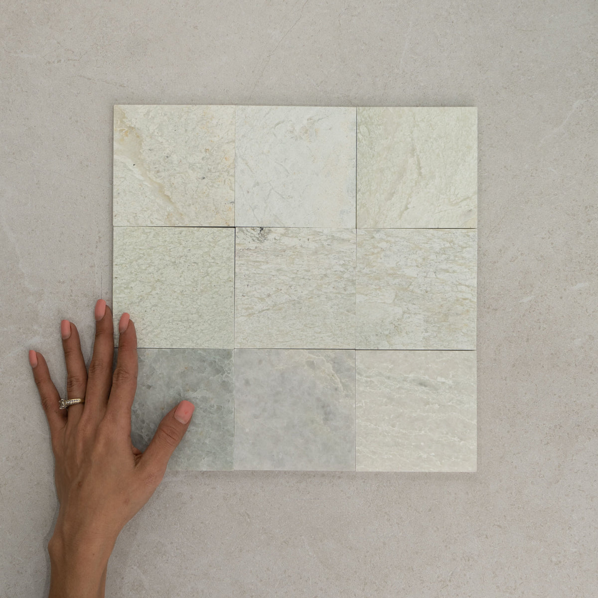 Mint Square Stone Tile 100x100mm – Honed finish