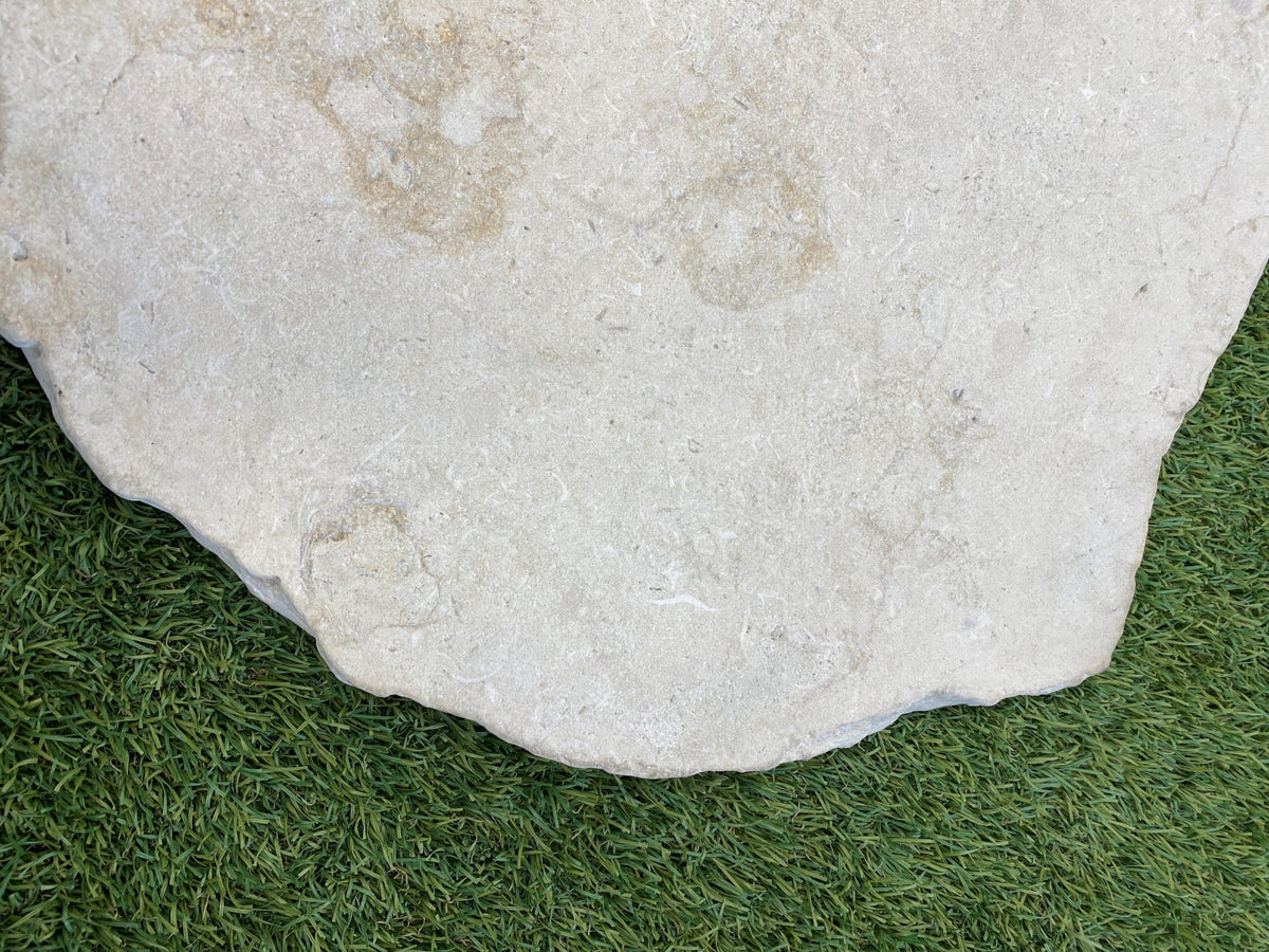 Crema Novelda Sandblasted & Tumbled Limestone Stepping Stone