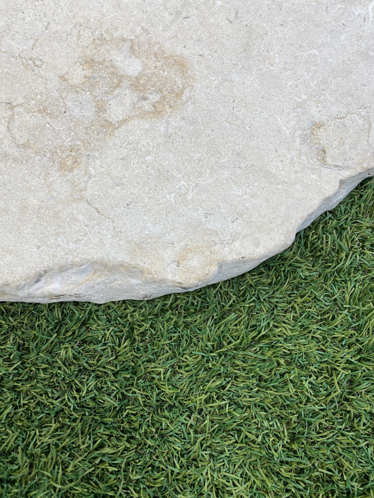Crema Novelda Sandblasted & Tumbled Limestone Stepping Stone
