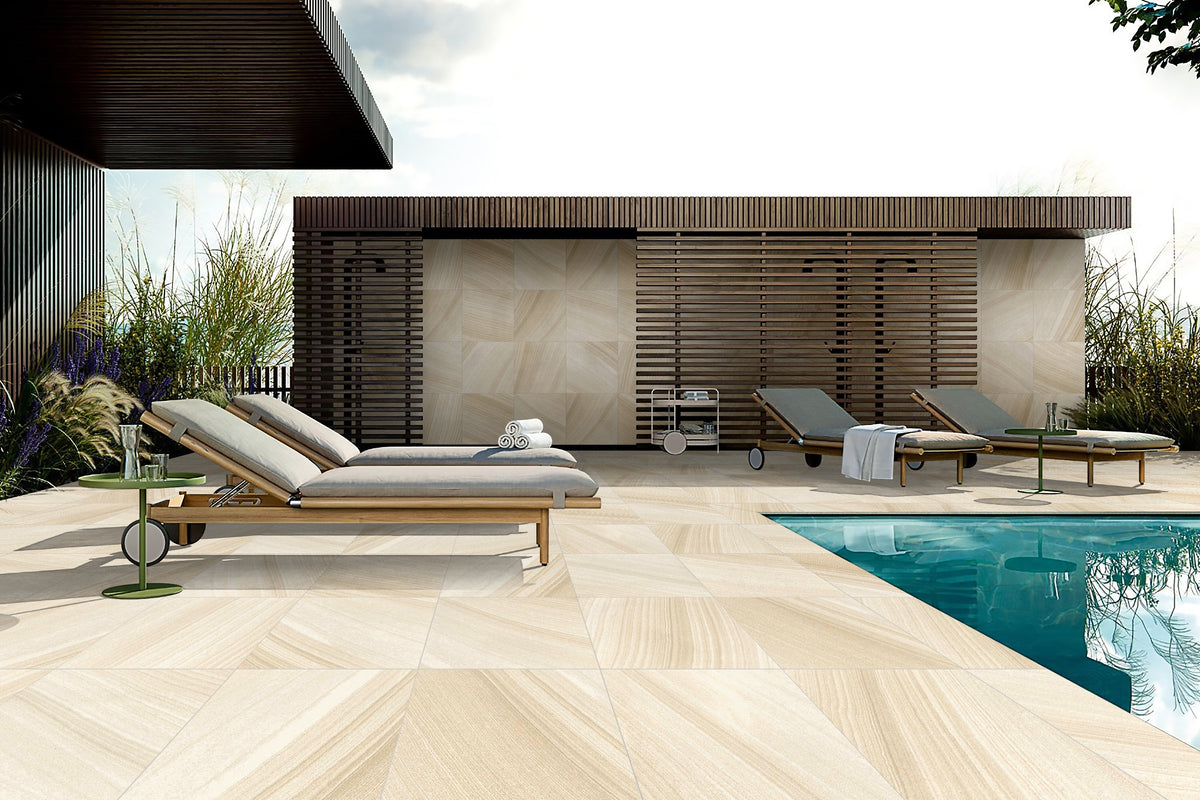 Pyrmont Sandstone Look Porcelain Pool Coping