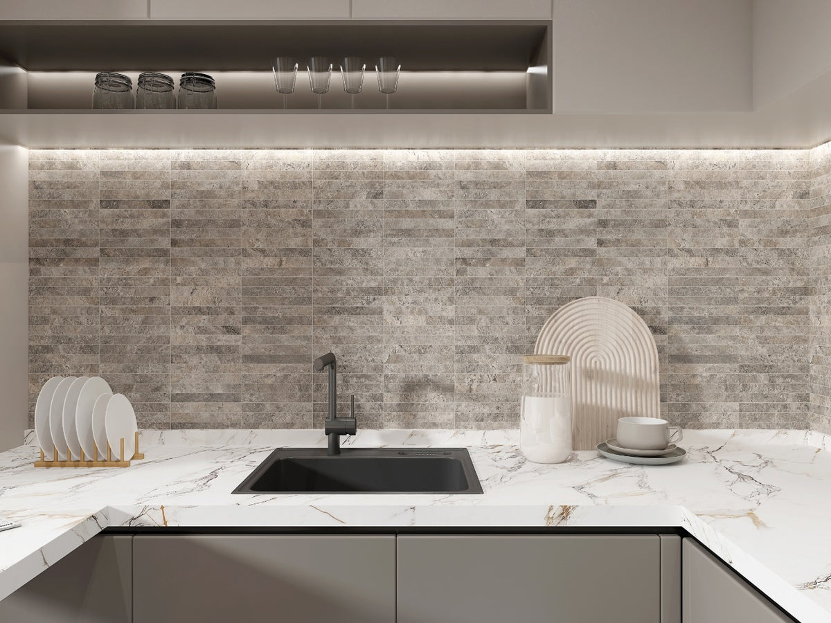 Travertino Travertine Look Porcelain Finger Mosaic