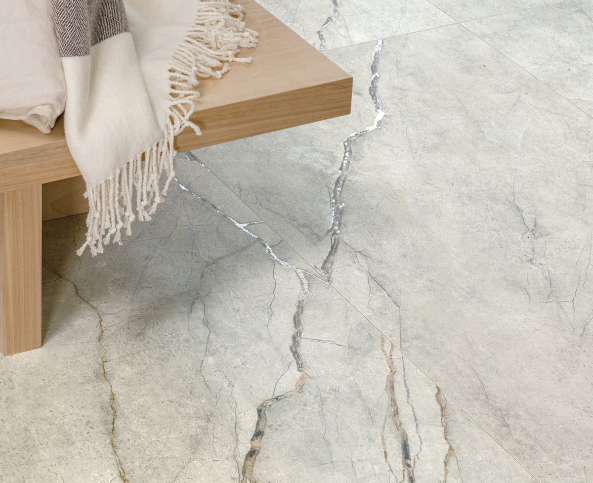 Grey Roots Marble Look Italian Porcelain Floor & Wall Tile