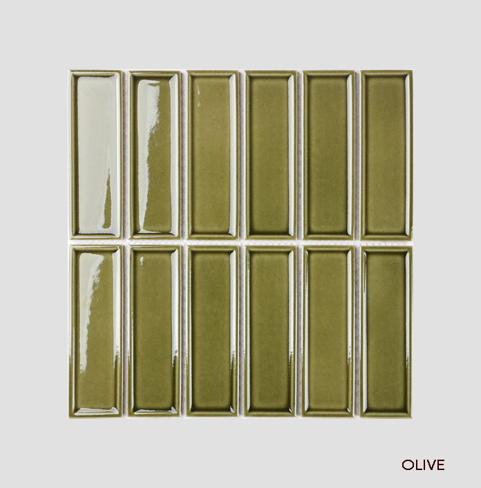 Frame Linear Porcelain Tiles | Gloss & Matt Finger Wall Tiles