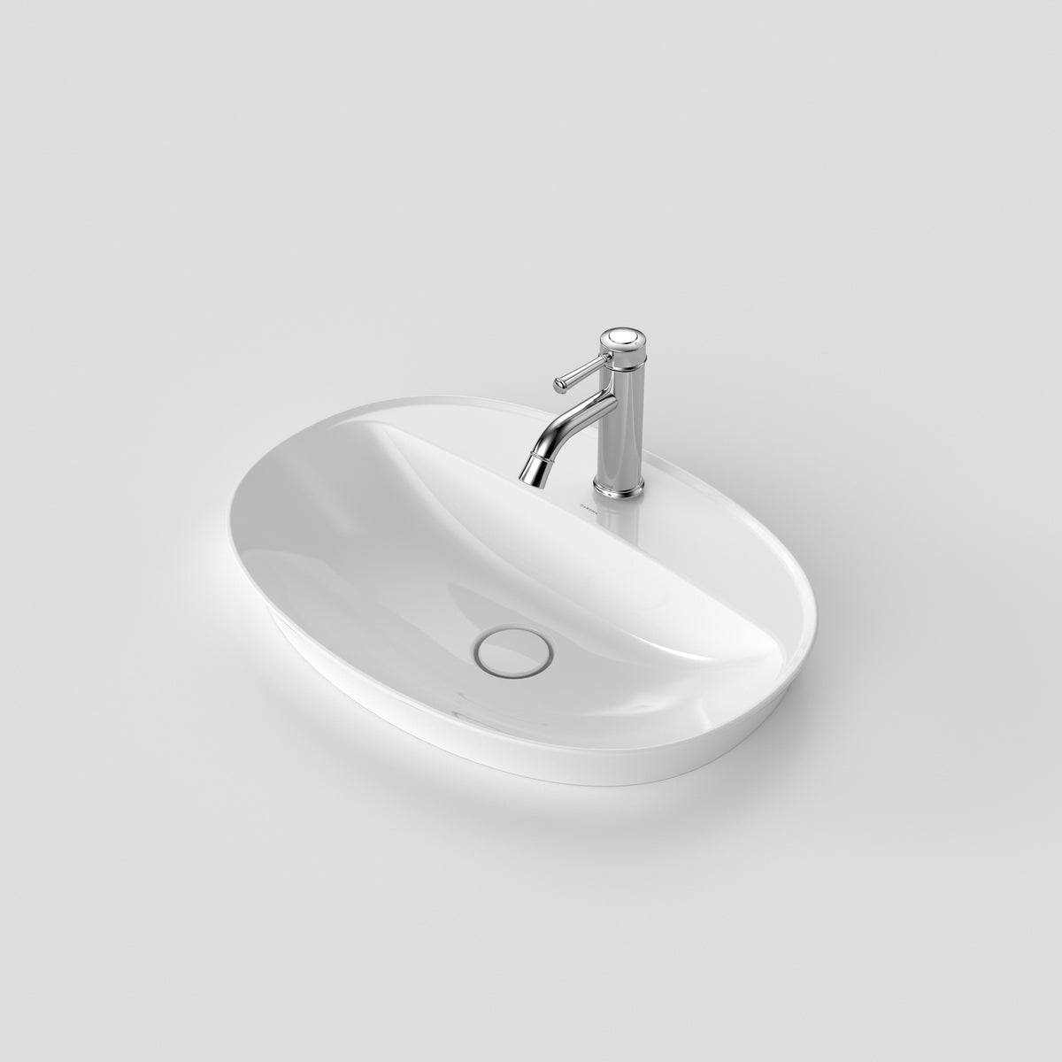 Riviere Inset Basin, 1 tap hole, in White | Caroma