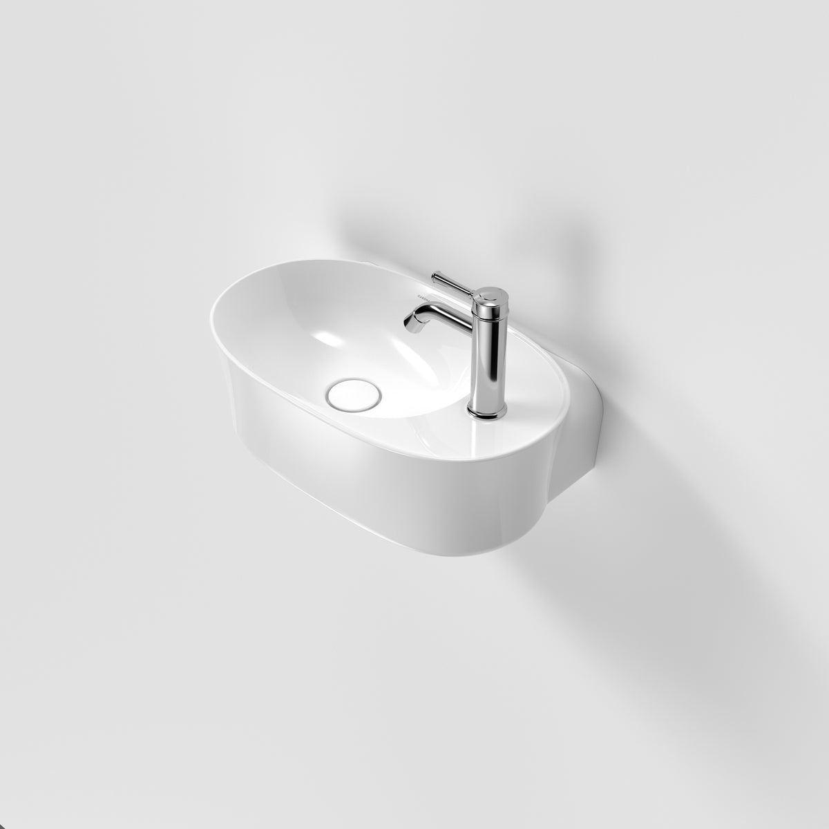 Riviere Hand Wall Basin - 1 Tap Hole in White | Caroma