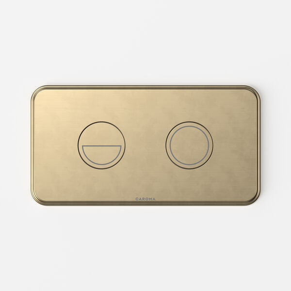 Riviere Invisi Series II Flush Button in Brushed Brass | Caroma #Colour_Brushed Brass