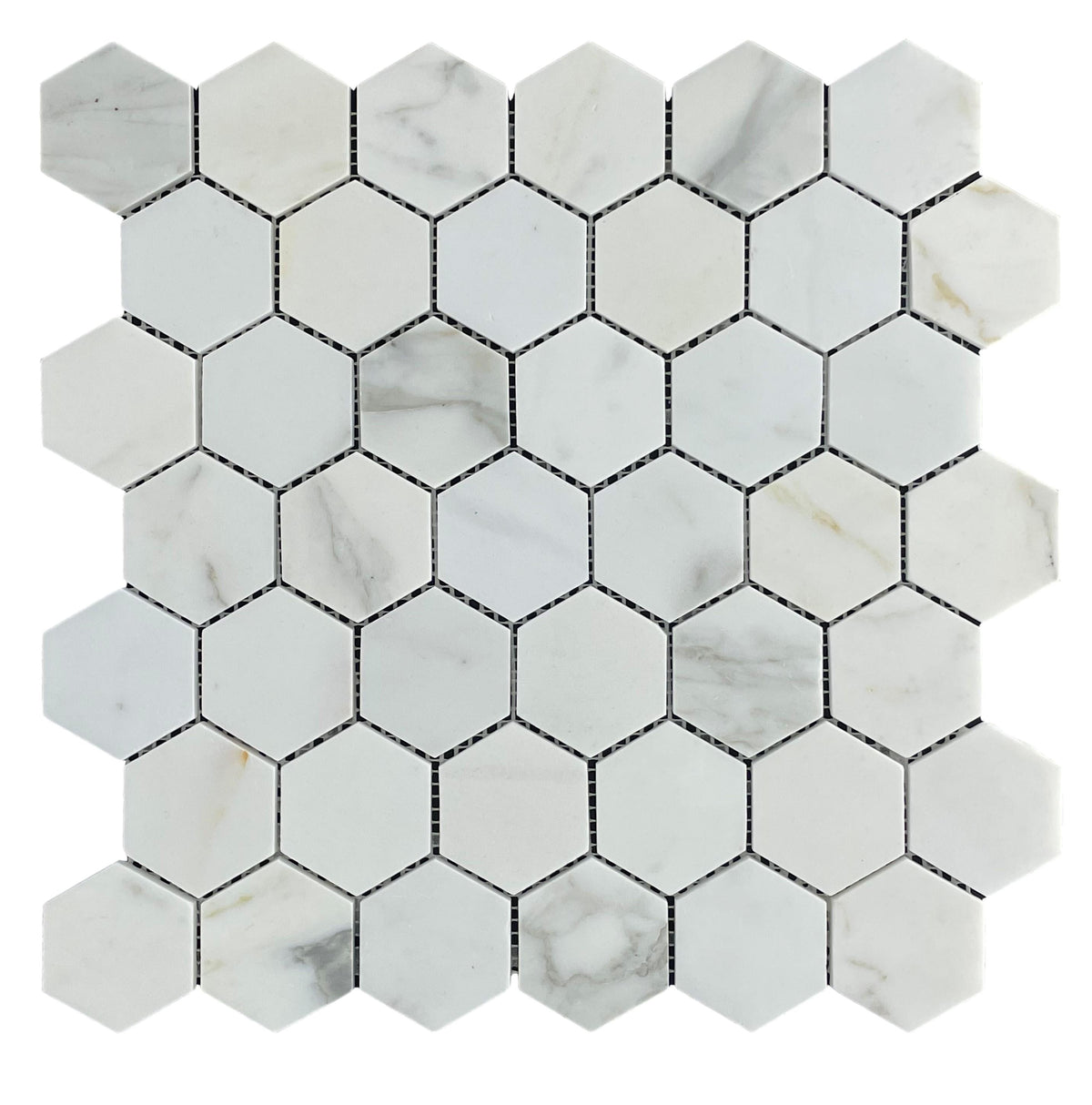 Calacatta Hexagon Marble Mosaic | Honed Natural Stone
