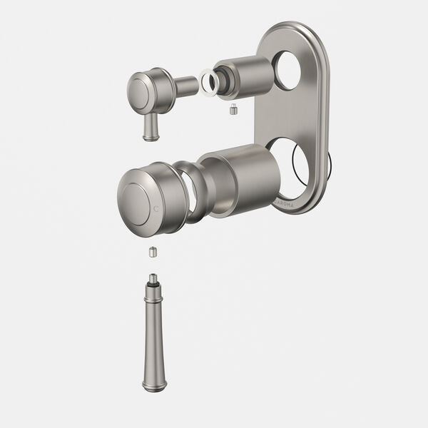 Riviere Bath/Shower Mixer with Diverter - Trim Kit in Brushed Nickel | Caroma #Colour_Brushed Nickel