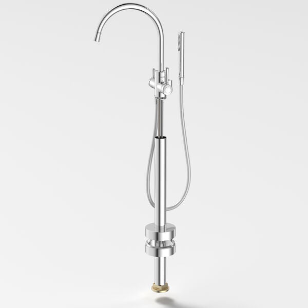 Riviere Freestanding Bath Filler with Handshower - Trim Kit in Chrome | Caroma #Colour_Chrome