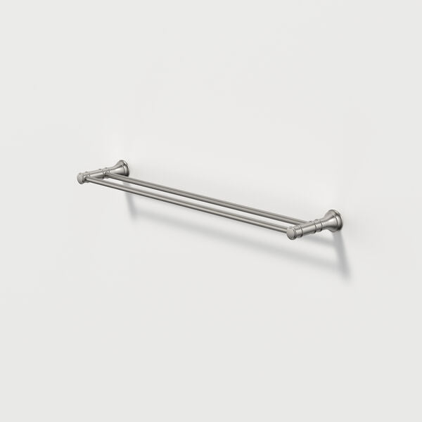 Brushed Nickel - Riviere Double Towel Rail 600mm