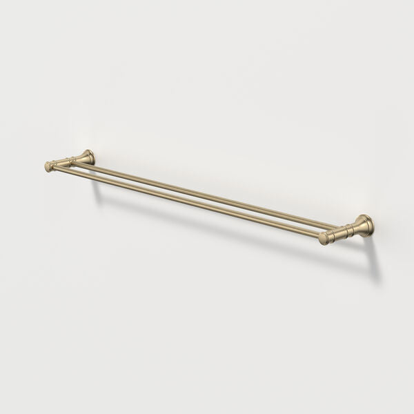Brushed Brass - Riviere Double Towel Rail 800mm
