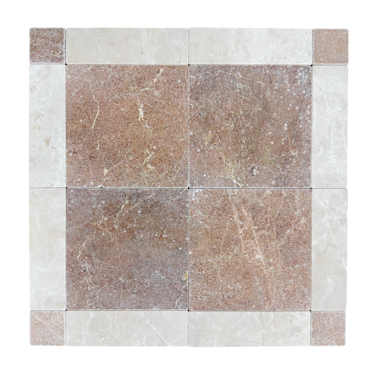 Rosa Murcia Square Marble Tile | Tumbled Natural Stone