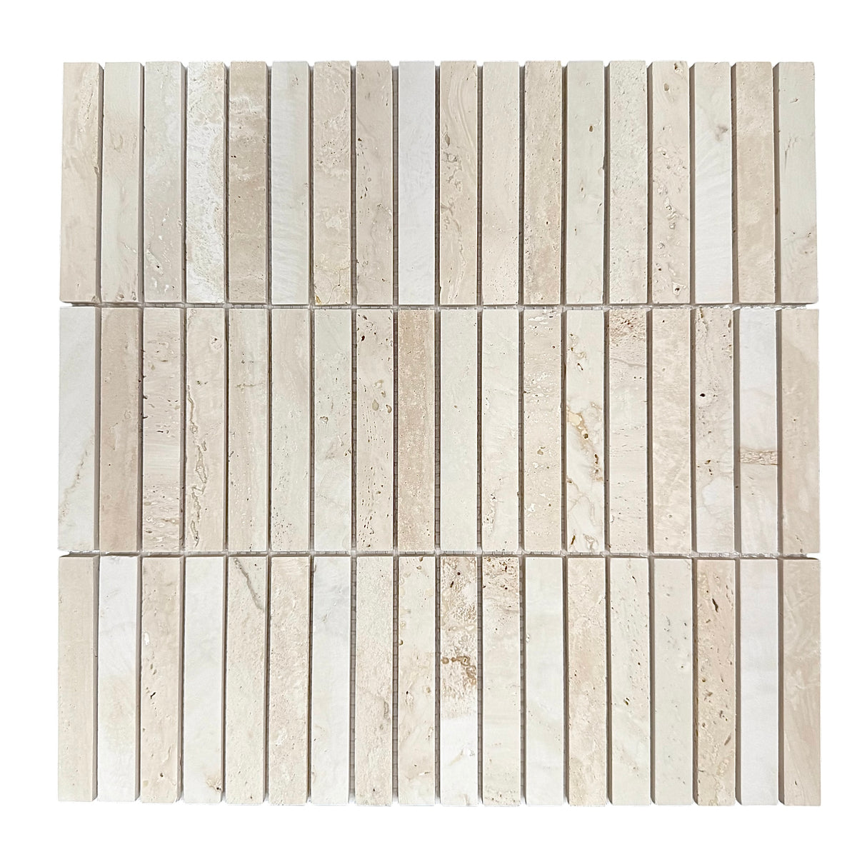 Travertine Stack Mosaic | Tumbled, Honed & Brushed Natural Stone