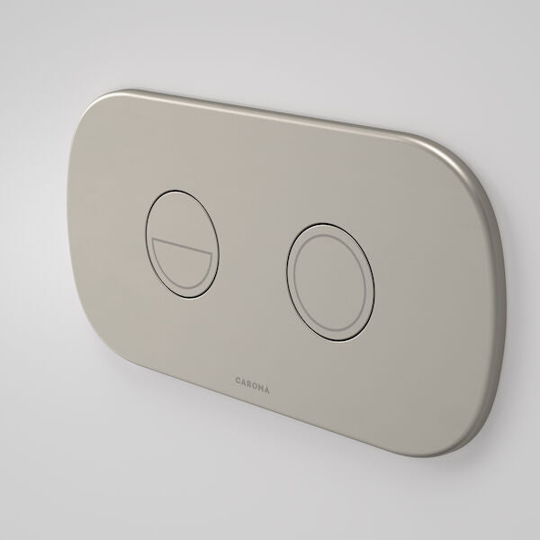 Contura II Invisi Series II Round Dual Flush Button Panel in Brushed Nickel | Caroma #Colour_Brushed Nickel