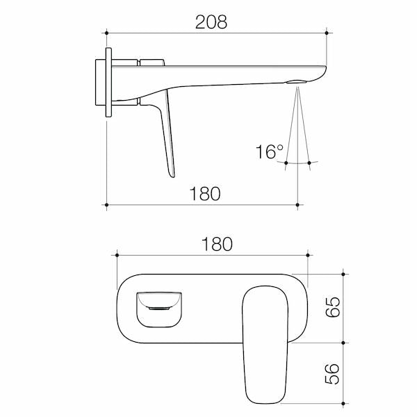Contura II Wall Basin/Bath Mixer 180mm - Trim Kit | Caroma