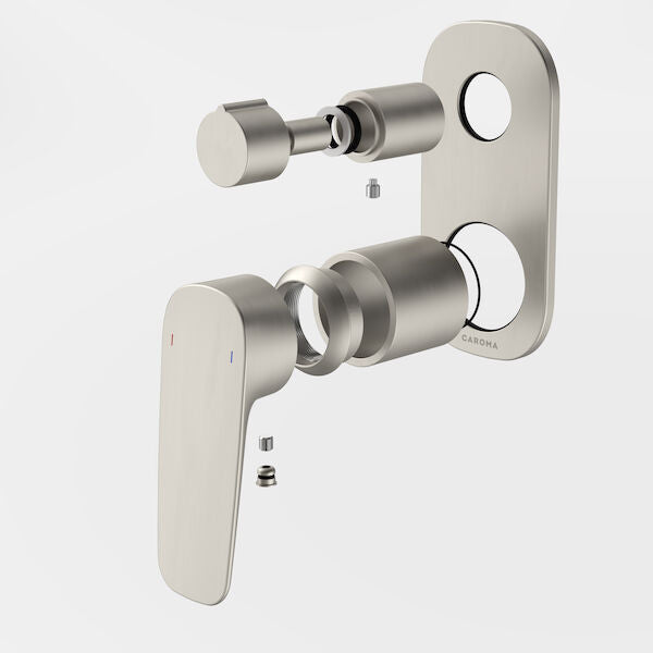 Contura II Bath/Shower Mixer with Diverter - Trim Kit in Brushed Nickel | Caroma #Colour_Brushed Nickel