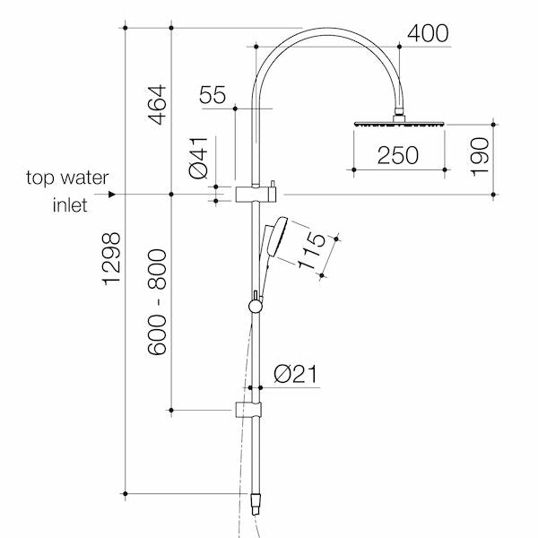 Contura II Rail Shower with Overhead | Caroma