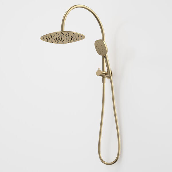Contura II Compact Twin Shower in Brushed Brass | Caroma #Colour_Brushed Brass