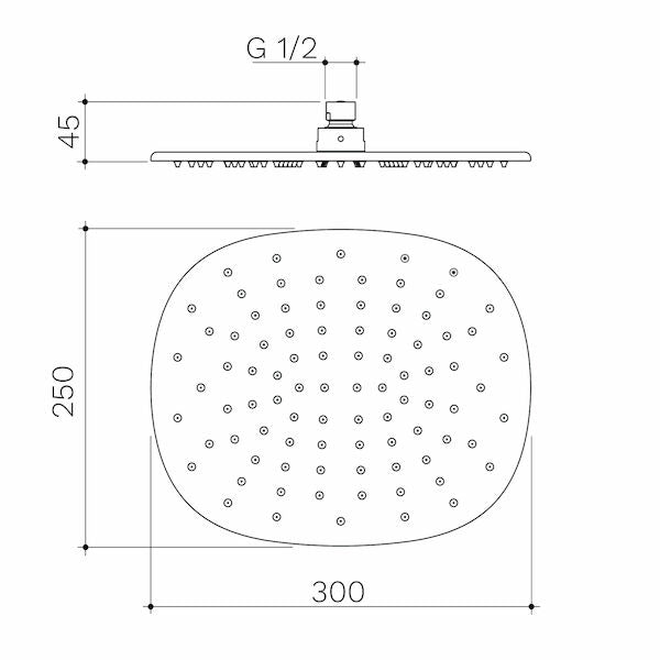 Contura II Rain Shower 300mm | Caroma
