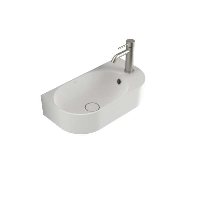 Liano II Hand Wall Basin with Overflow - 1 Tap Hole in Matte White | Caroma #Colour_Matte White