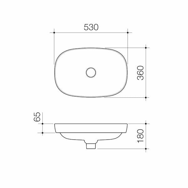Contura II 530mm Inset Basin shown in White, Matte White and Matte Clay