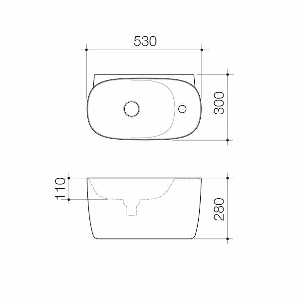 Contura II Hand Wall Basin shown in White, Matte White and Matte Clay