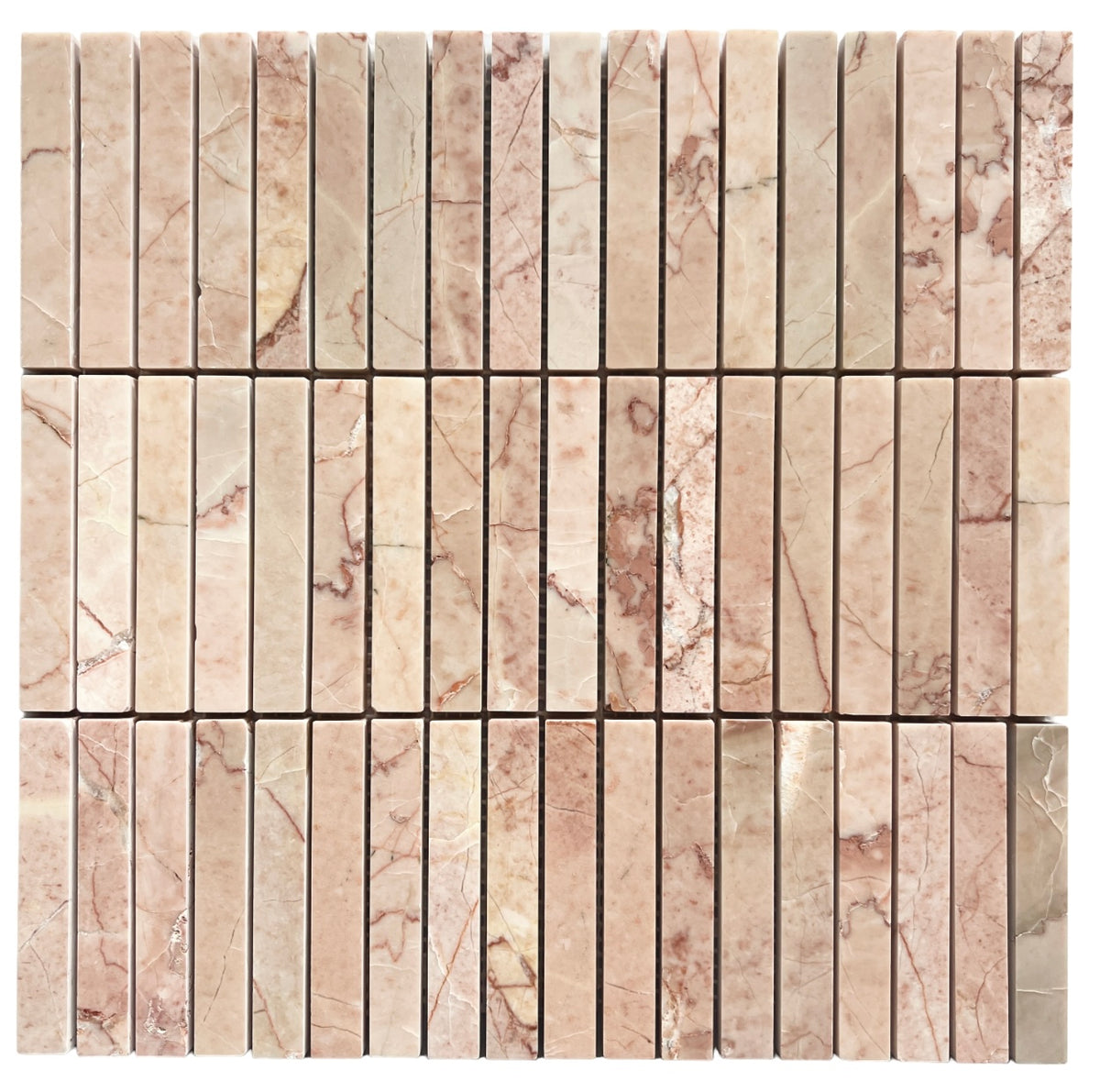 Rosso Stack Marble Mosaic | Honed Natural Stone