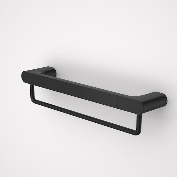 Urbane II Universal Towel Rail 400mm Set in Matte Black | Caroma #Colour_Matte Black