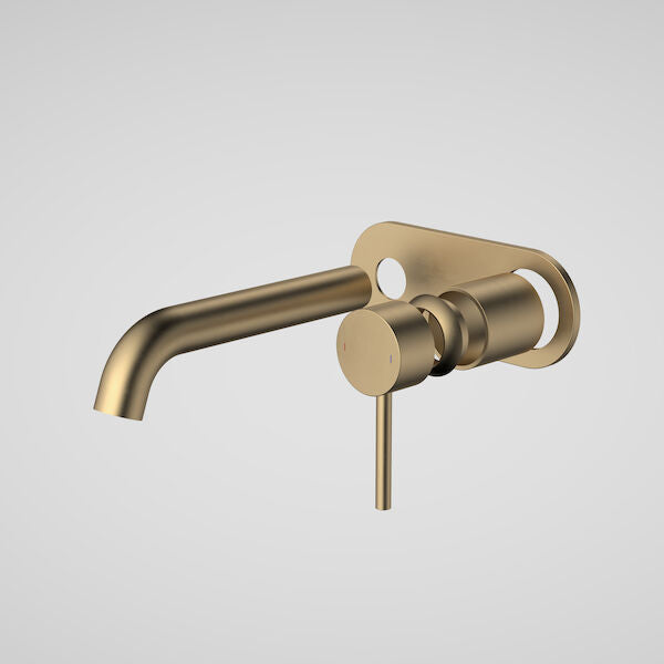 Liano II 175mm Wall Basin/Bath Trim Kit - Rounded Cover Plate in Brushed Brass | Caroma #Colour_Brushed Brass