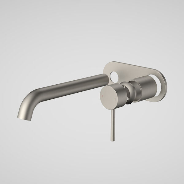 Liano II 210mm Wall Basin/Bath Trim Kit - Rounded Cover Plate in Brushed Nickel | Caroma #Colour_Brushed Nickel