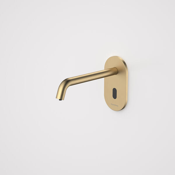 Liano II Sensor Wall Mounted Soap Dispenser Kit in Brushed Brass | Caroma #Colour_Brushed Brass