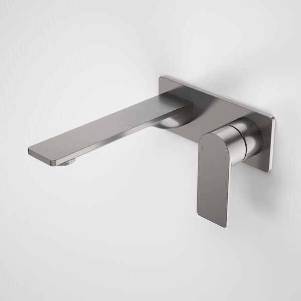 Urbane II 180mm Wall Basin/Bath Mixer - Rectangular Cover Plate in Gunmetal | Caroma #Colour_Gunmetal