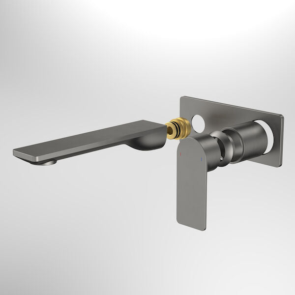 Gunmetal - Urbane II 180mm Wall Basin/Bath Trim Kit - Rectangular Cover Plate