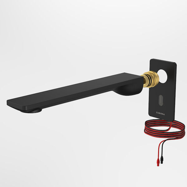 Urbane II Sensor 220 Wall Outlet Trim Kit in Matte Black | Caroma #Colour_Matte Black