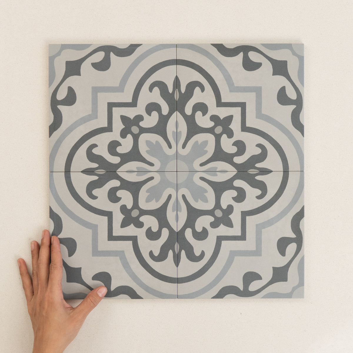 Italian D Segni Series Floor & Wall Patterned Tile in Tappeto 10 Carbone Decor, Tappeto 6 Terra Decor, Tappeto 4 Verde Decor, Tappeto 2 Azzurro Decor, Tappeto 11 Osso Decor, Tappeto 12 Osso Decor & Tappeto 8 Grigio Decor, Matt finish