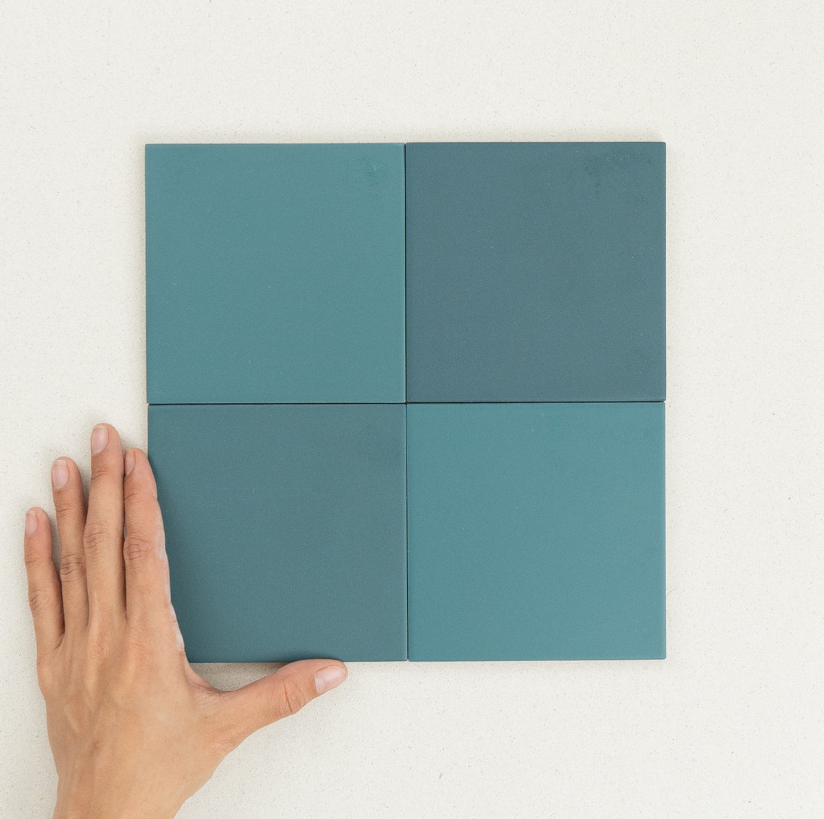 Rubik Square Floor & Wall Spanish Tile 123x123mm in Anthracite, Blue, Clay, Green, Sage, Sand, Silver, Taupe & White, Matt finish