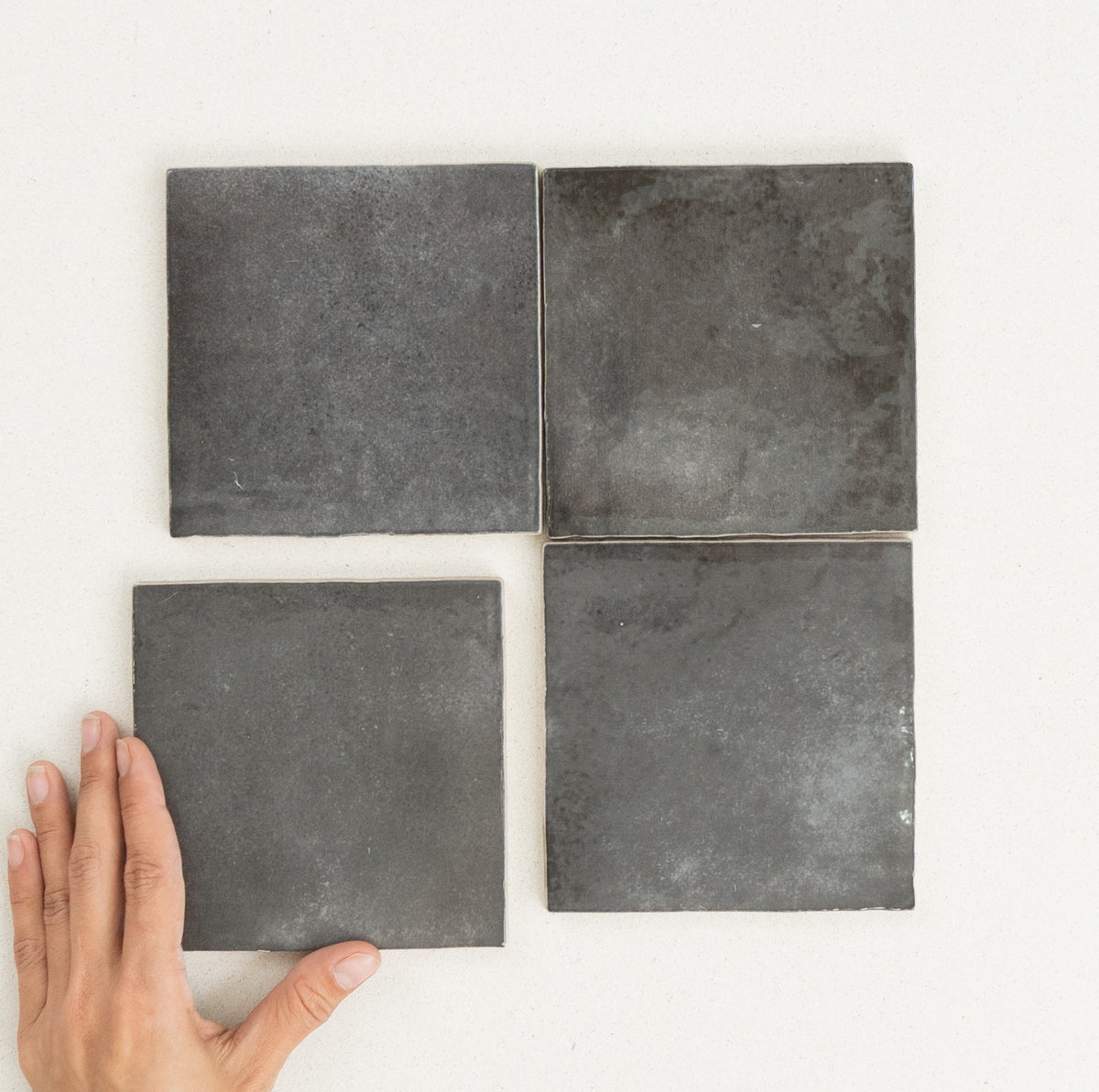 Artisan Spanish Subway & Square Wall Tile in Graphite, Gloss finish