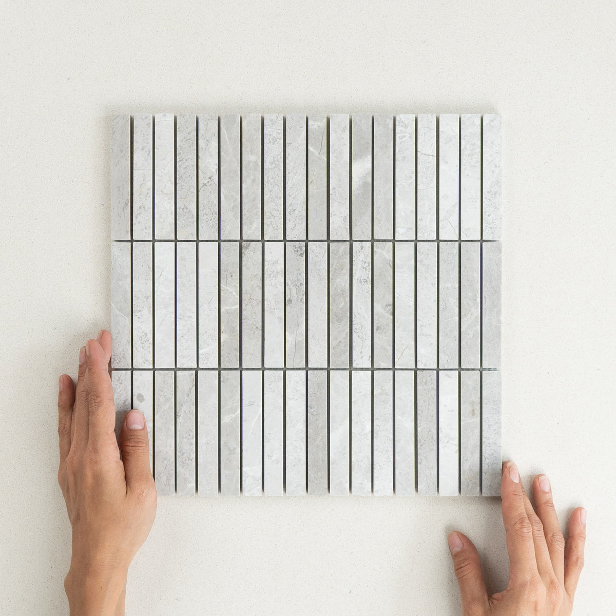 Stack Tundra Honed Marble Mosaic
