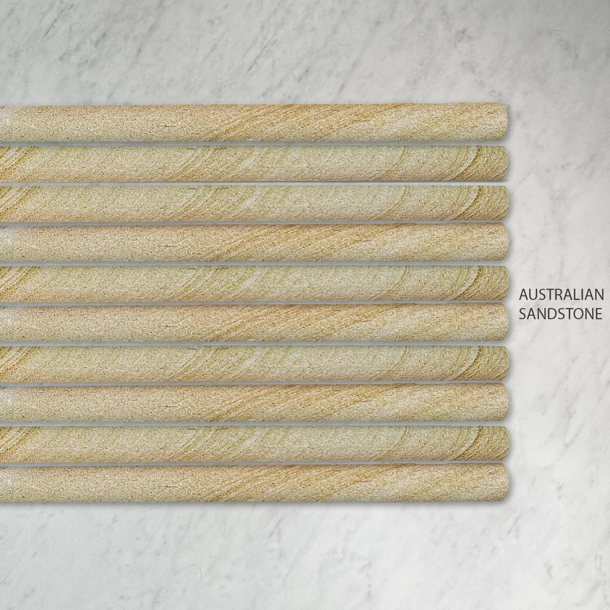 Convex Natural Stone Flutes in Australian Sandstone, Honed finish