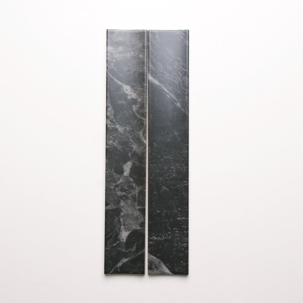 Amici Series Porcelain Floor and Wall Tile in Black, Satin finish