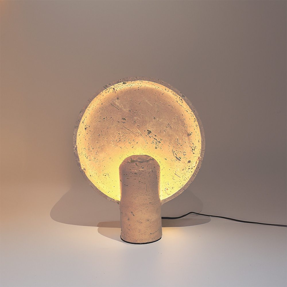 Lunara Artdomus Modern Table Lamp in Travertine