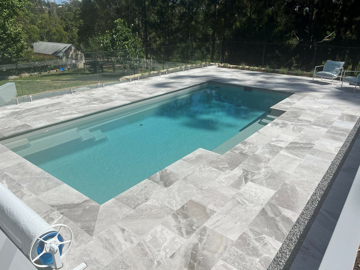 Atlantic Grey Anti-Slip Marble Tile – Sandblasted finish