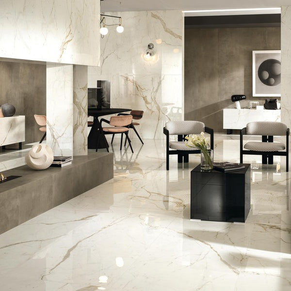 Marvel Shine Series Italian Porcelain Tile in Imperiale, Prestigio, Supremo & Delicato, Silk, Matt & Lappato finish